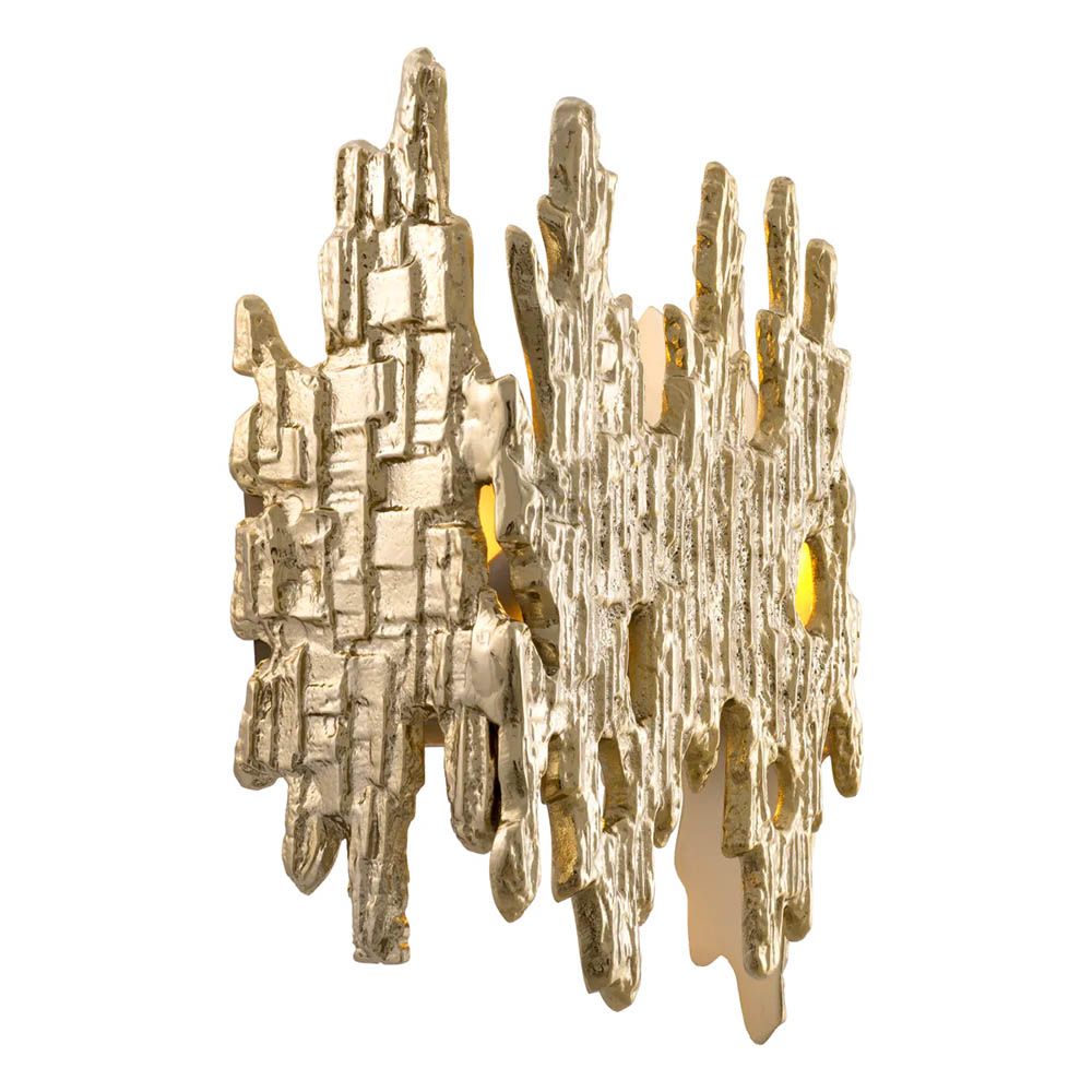 Drip effect wall light in shiny gold finish