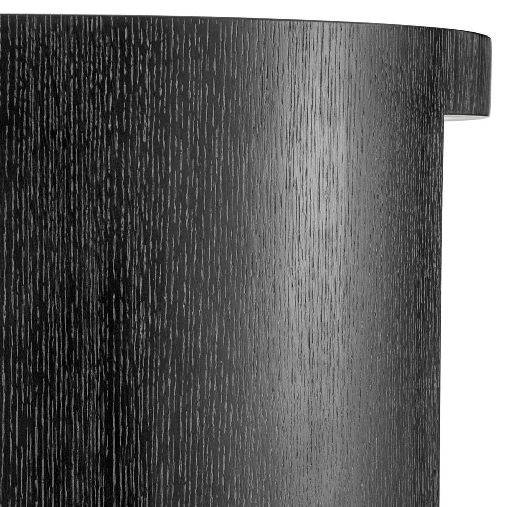 Organically shaped and luxurious charcoal grey oak veneered coffee table