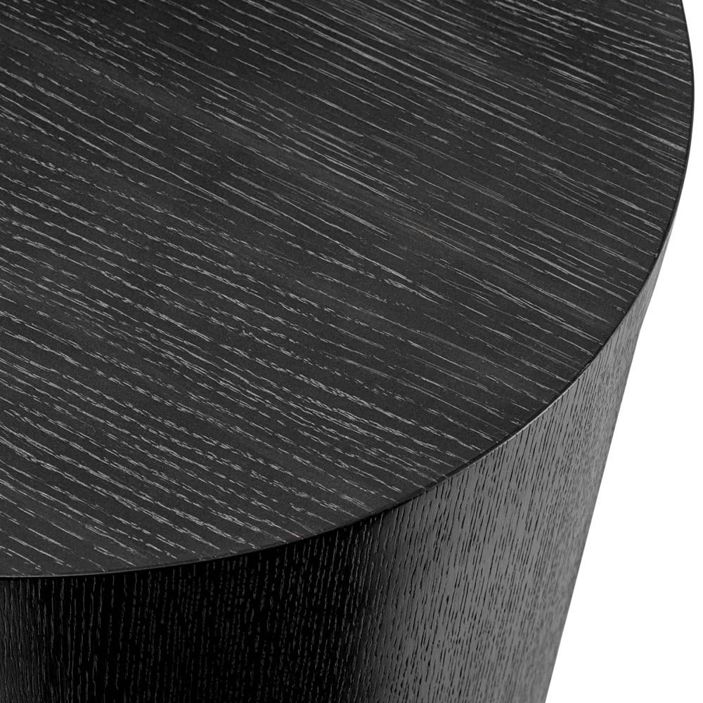 Organically shaped and luxurious charcoal grey oak veneered coffee table