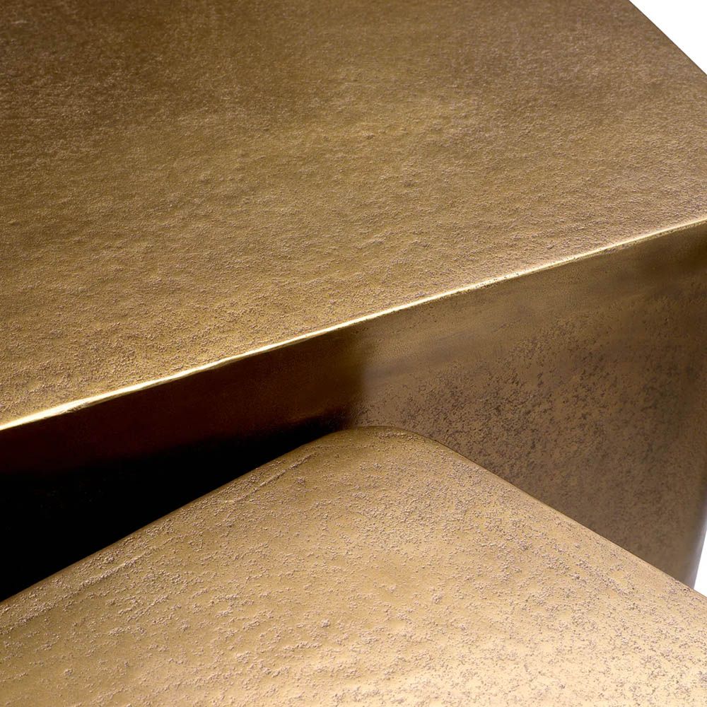 Set of three vintage brass organically shaped coffee tables