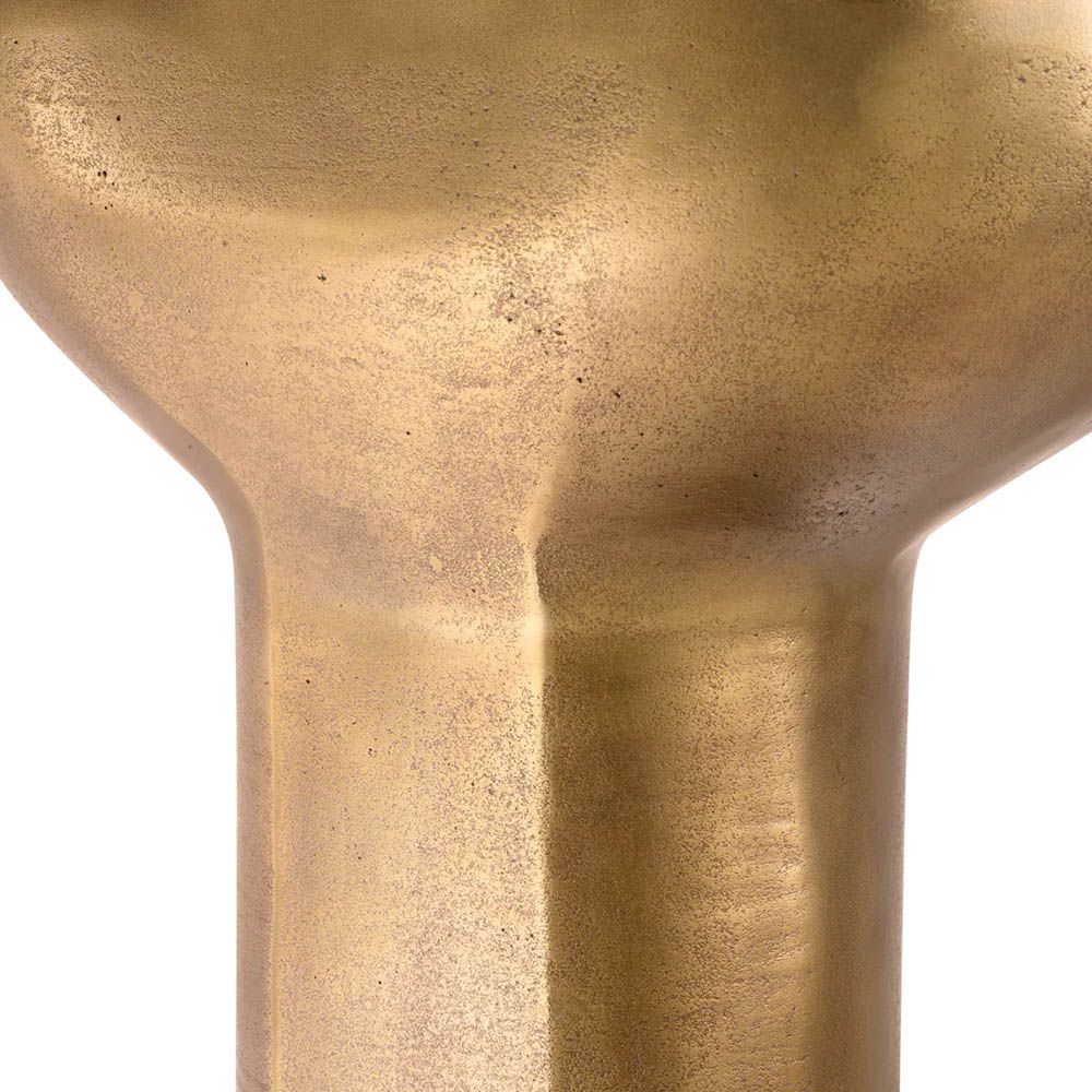 Modern Y-shaped antique brass side table 