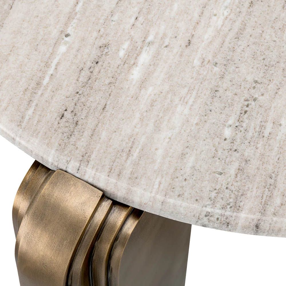 Opulent coffee table with layered brass legs