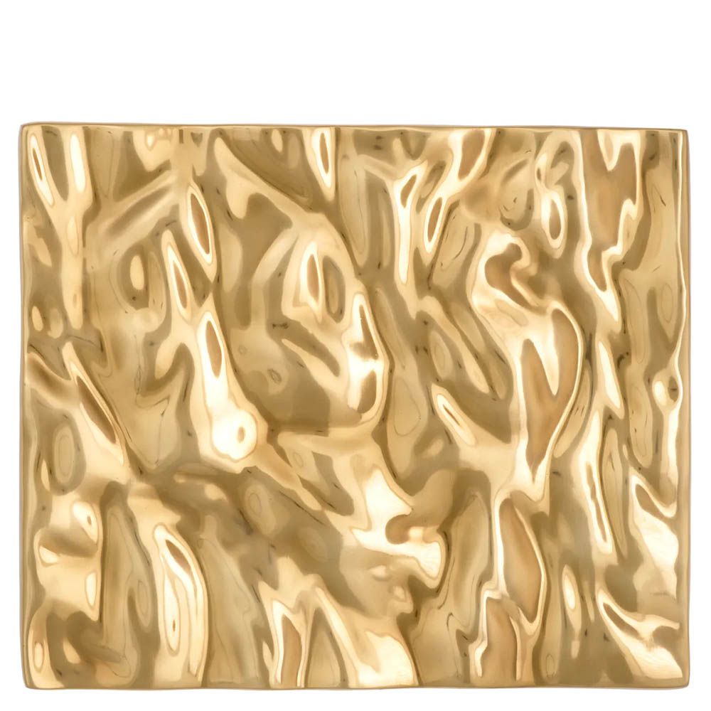 Wave-style textural gold wall object 