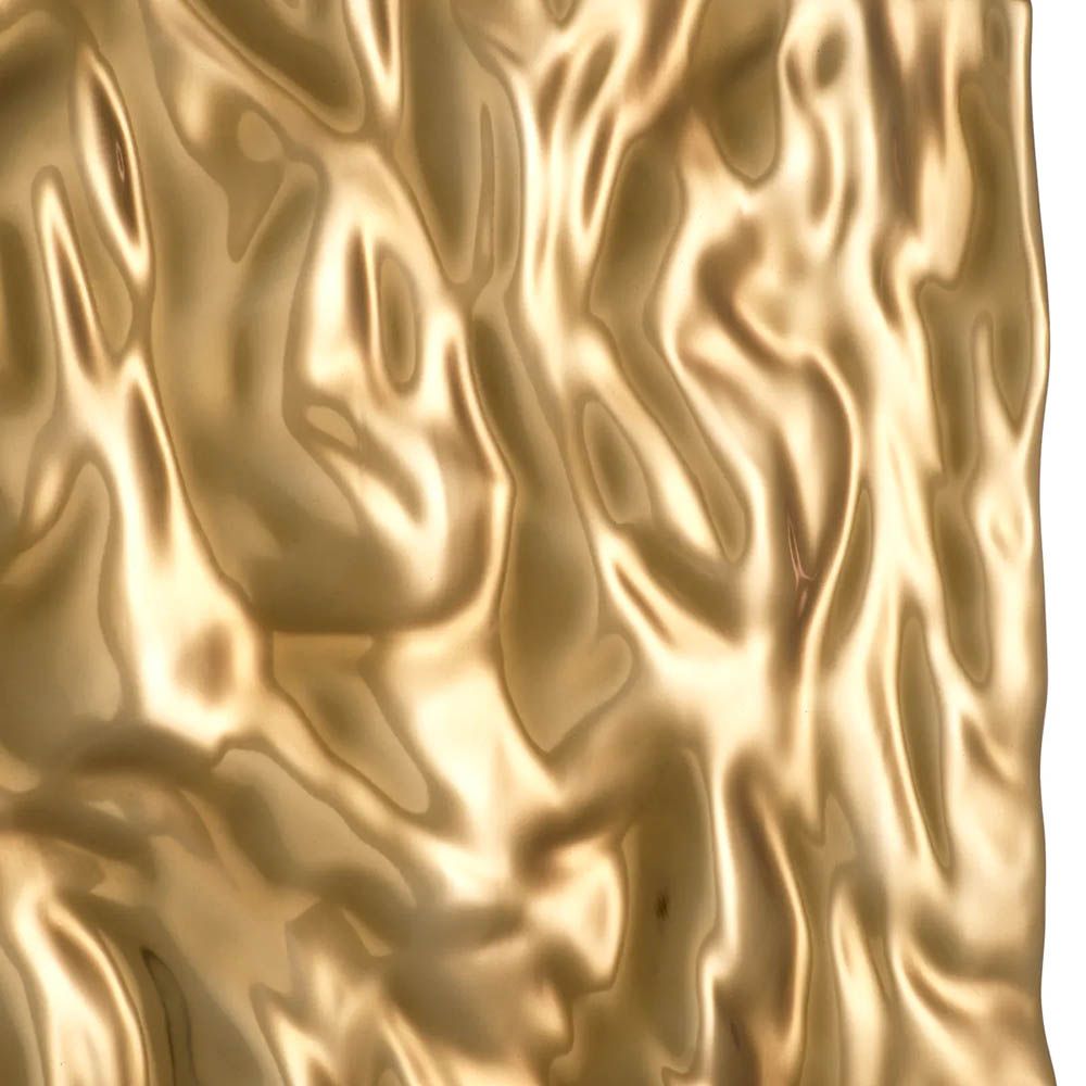 Wave-style textural gold wall object 