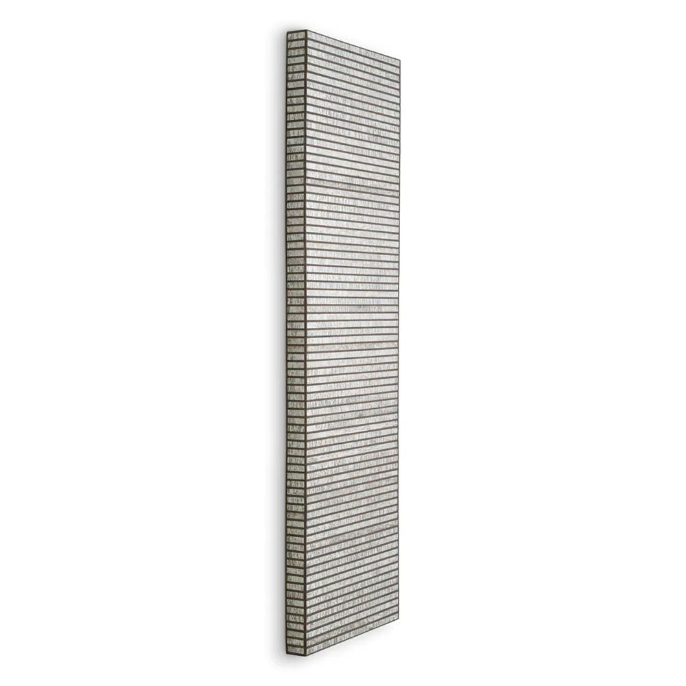 Rectangular metal wall art with mirror glass face