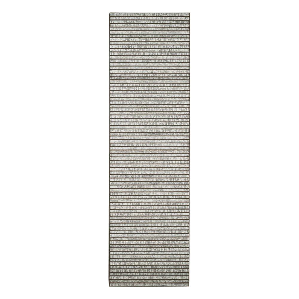 Rectangular metal wall art with mirror glass face