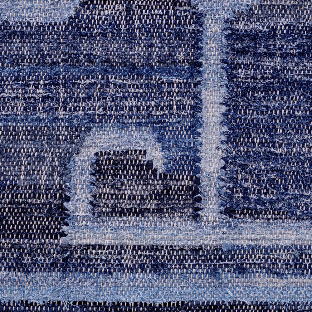 Large blue rug with flat weave of recycled cotton denim
