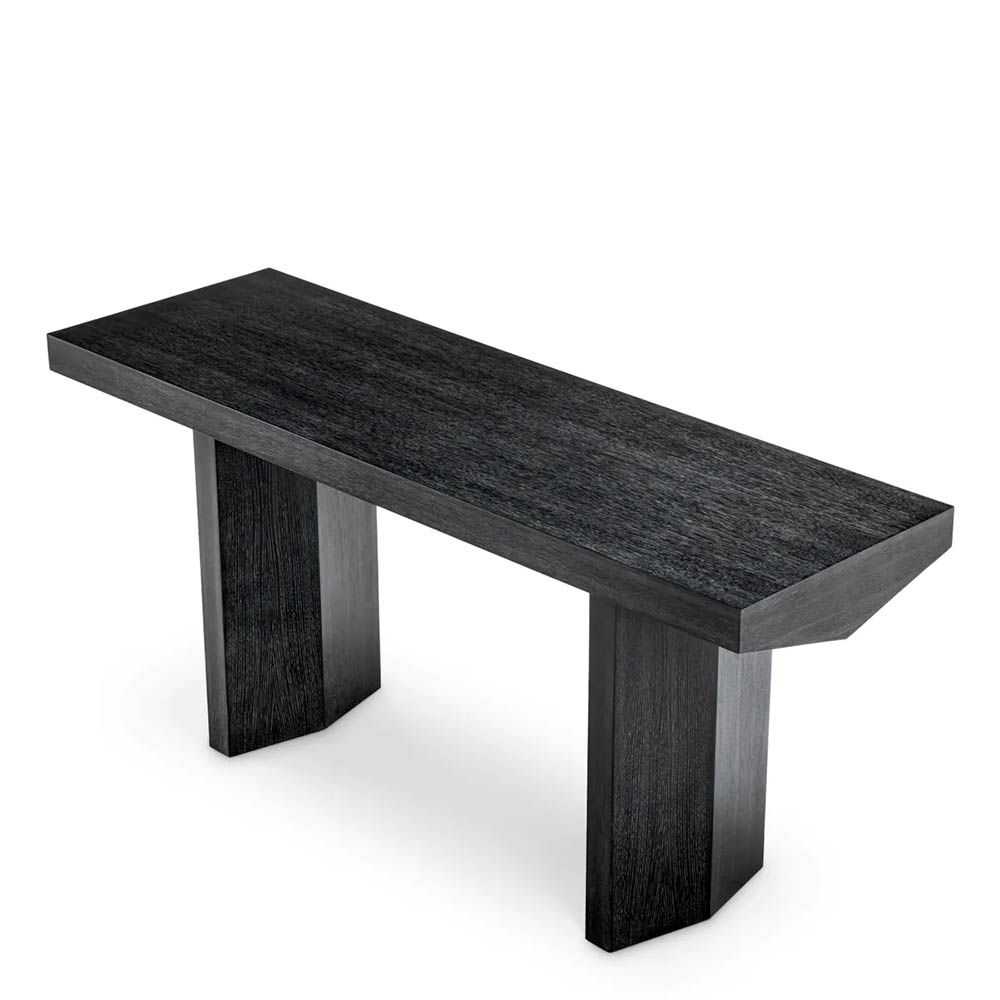 Charcoal grey geometric wooden console table
