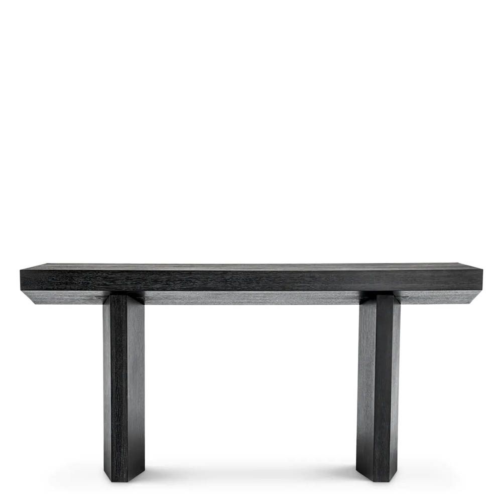 Charcoal grey geometric wooden console table