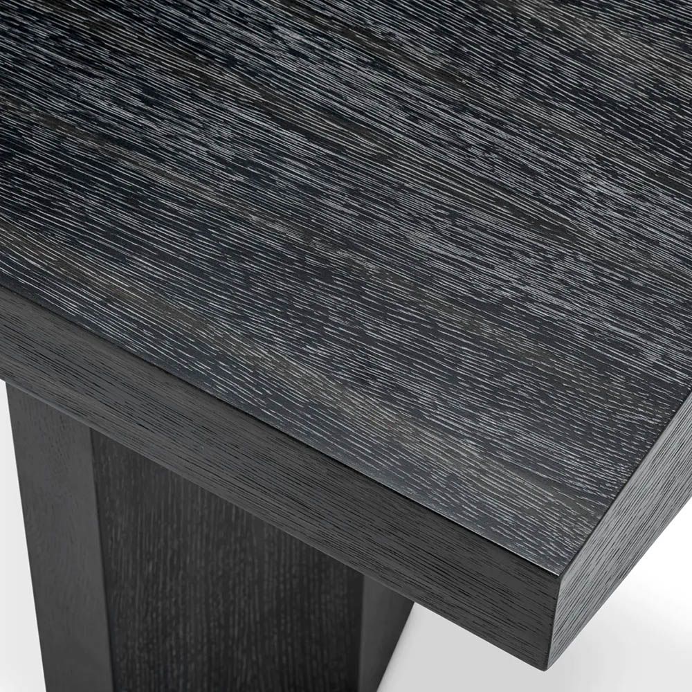 Charcoal grey geometric wooden console table