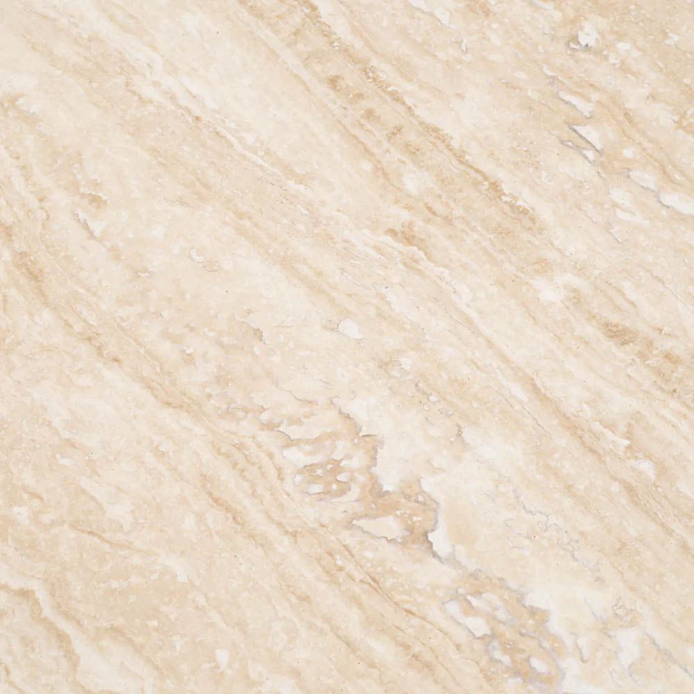 organic three sided travertine side table - small
