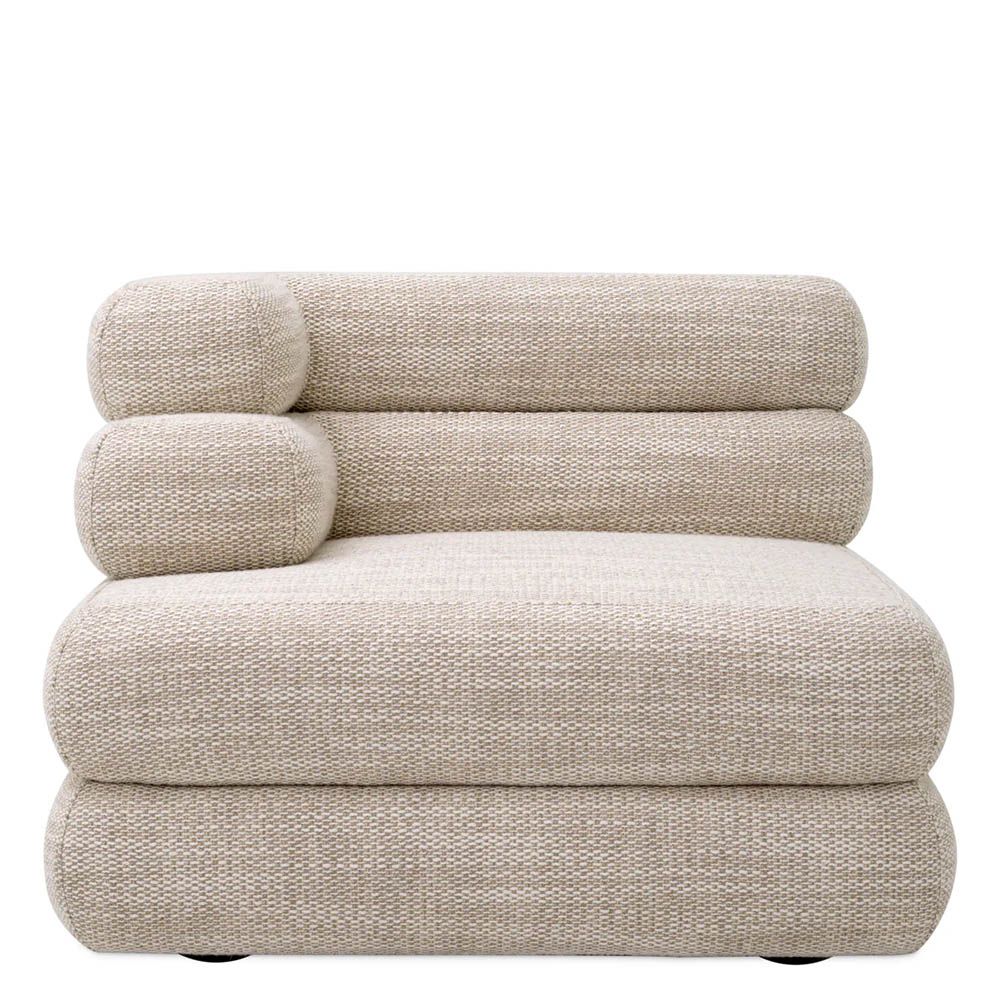 A contemporary modular sofa by Eichholtz with a sand coloured upholstery and modern design