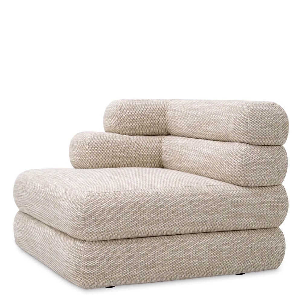 A contemporary modular sofa by Eichholtz with a sand coloured upholstery and modern design