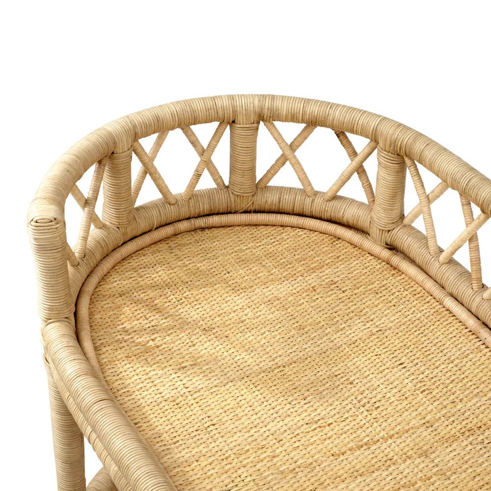Trolley in natural rattan finish