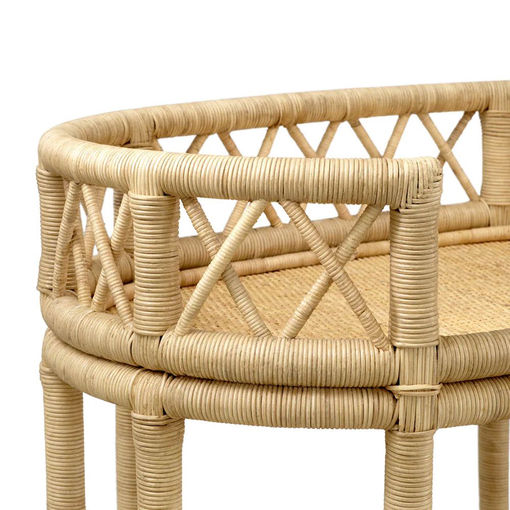Trolley in natural rattan finish
