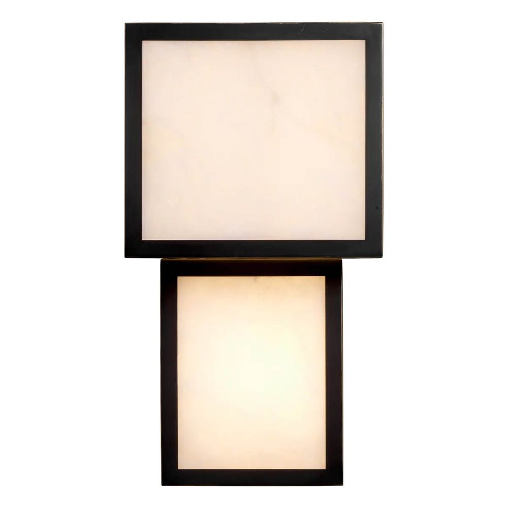 Cubist wall light with black bronze edges