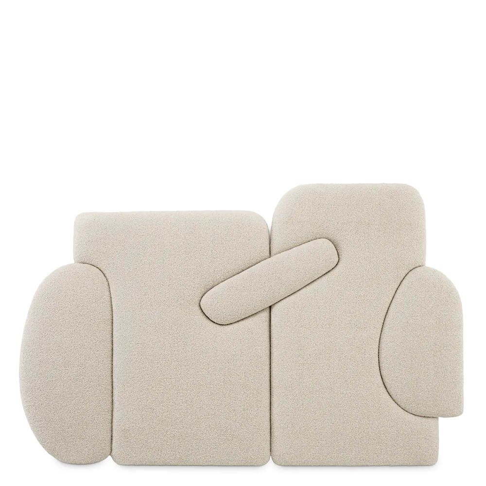 Shapely off-white upholstered headboard