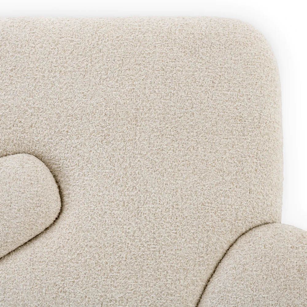 Shapely off-white upholstered headboard