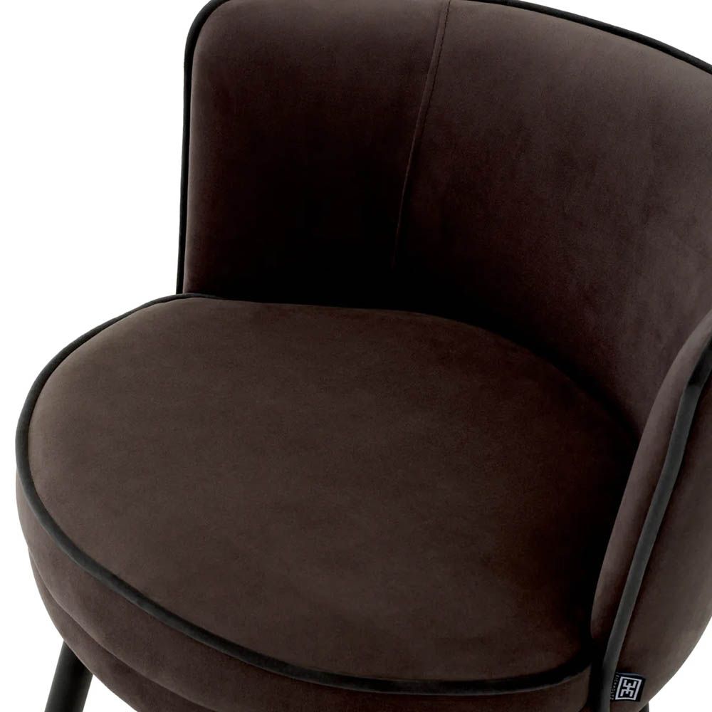 Wrap around back counter stool in sumptuous savona grey upholstery