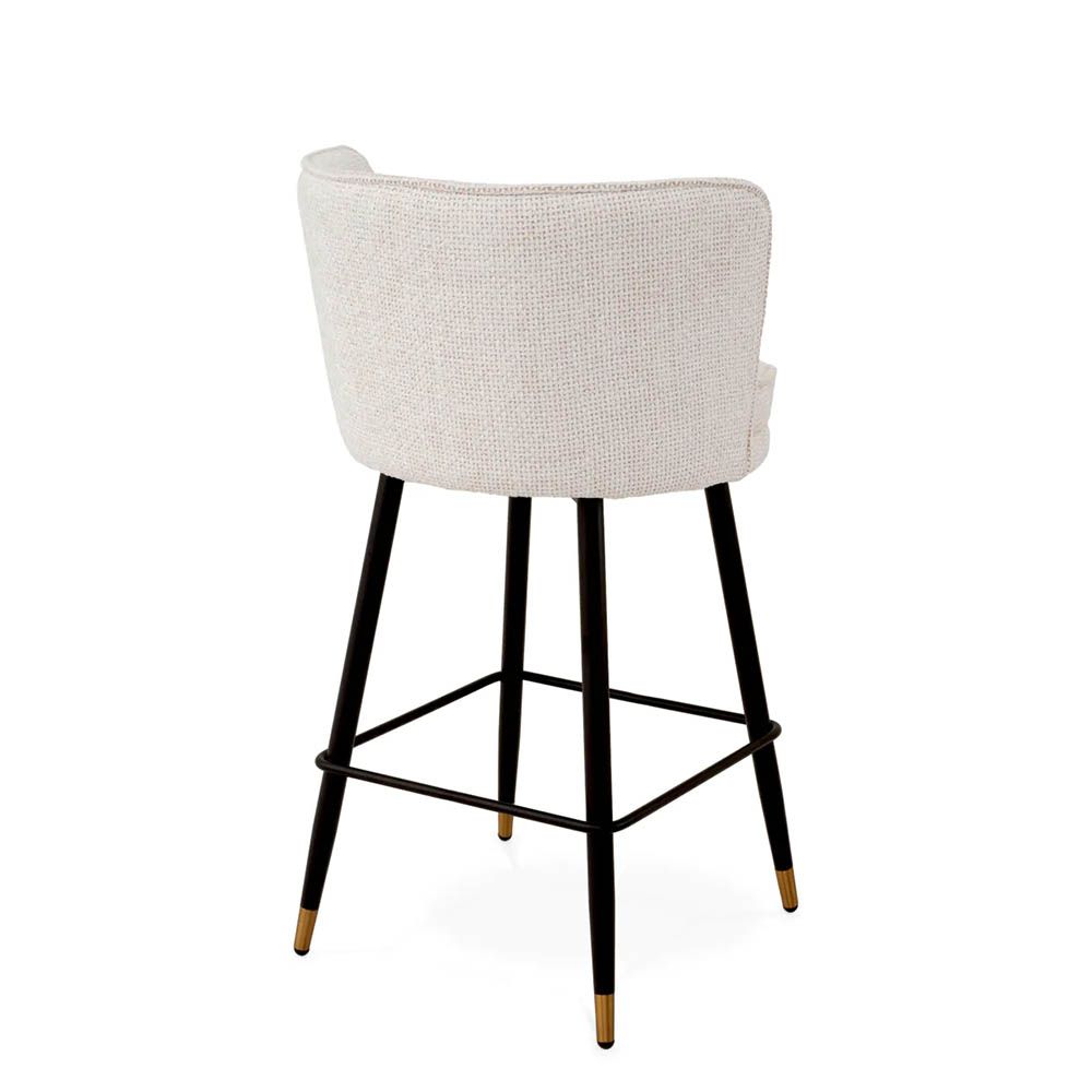 Wrap around back counter stool in sumptuous lyssa off-white upholstery