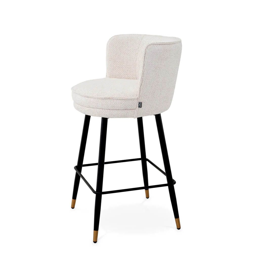 Wrap around back counter stool in sumptuous lyssa off-white upholstery