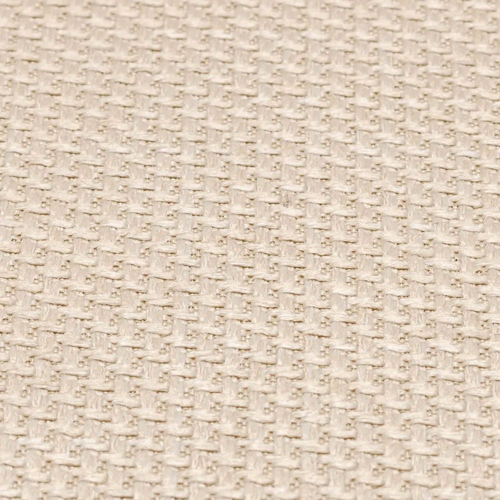 Cream linen upholstered bar stool with horizontal fluting and brass frame