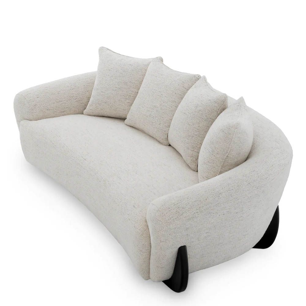 A luxury sofa by Eichholtz with a stunning grey upholstery and modern design