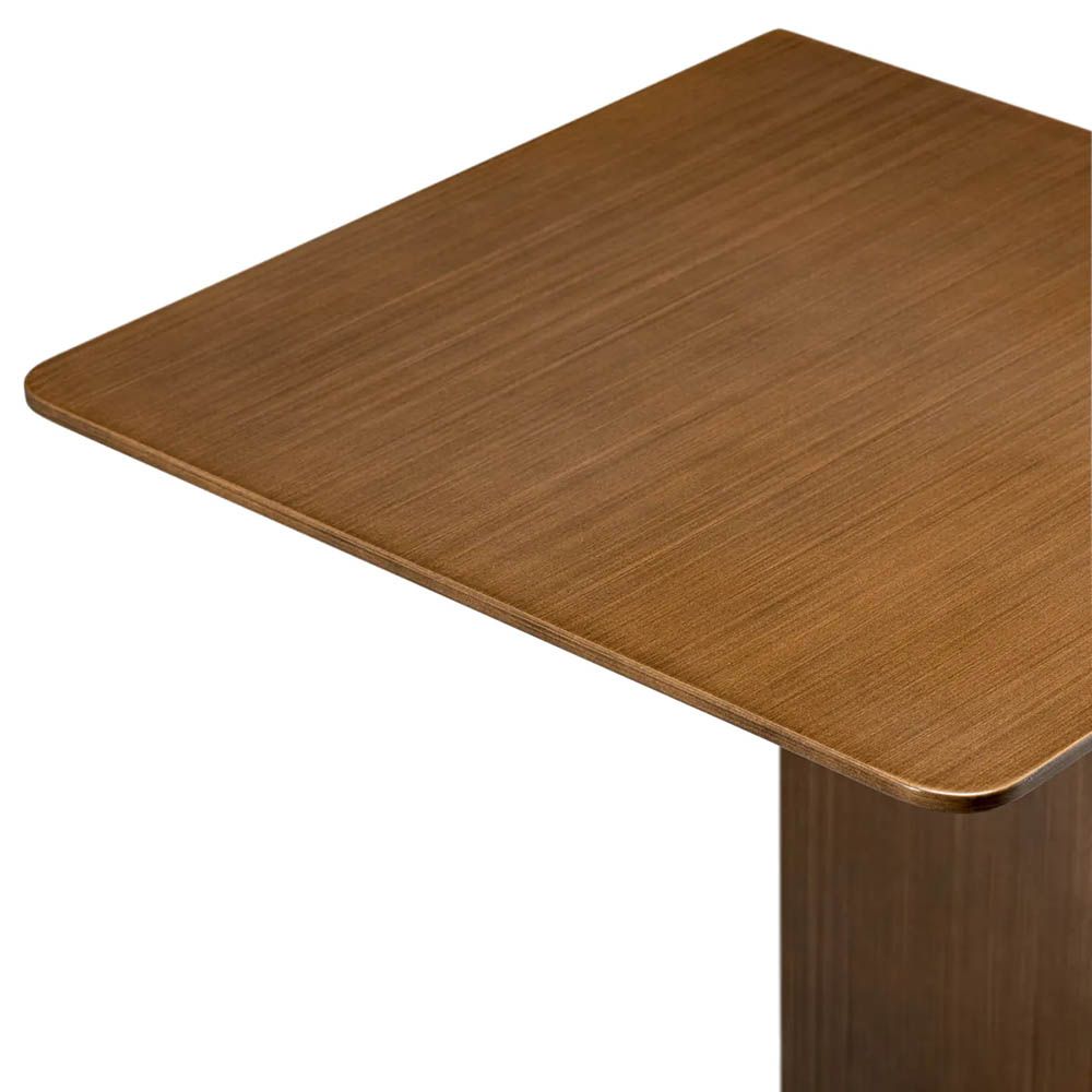 Sleek square top brass finish metal side table
