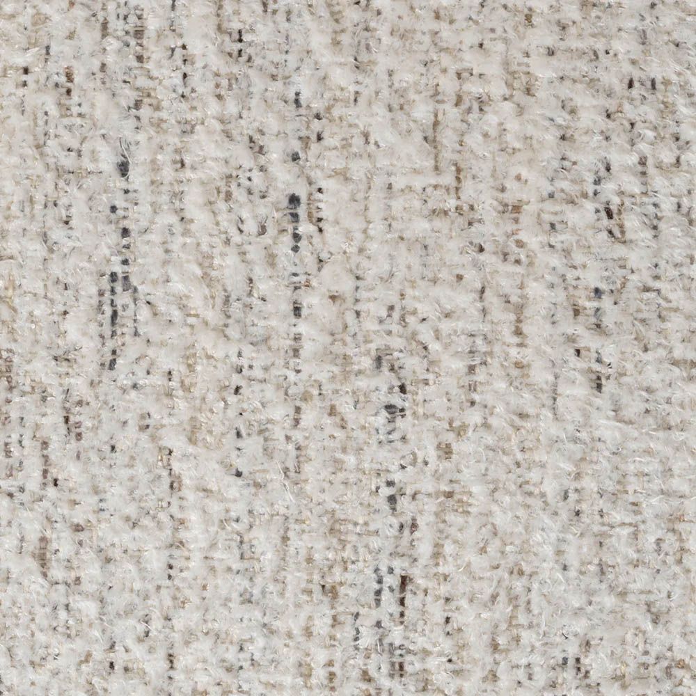 Off-white upholstered sofa with horizontal fluting