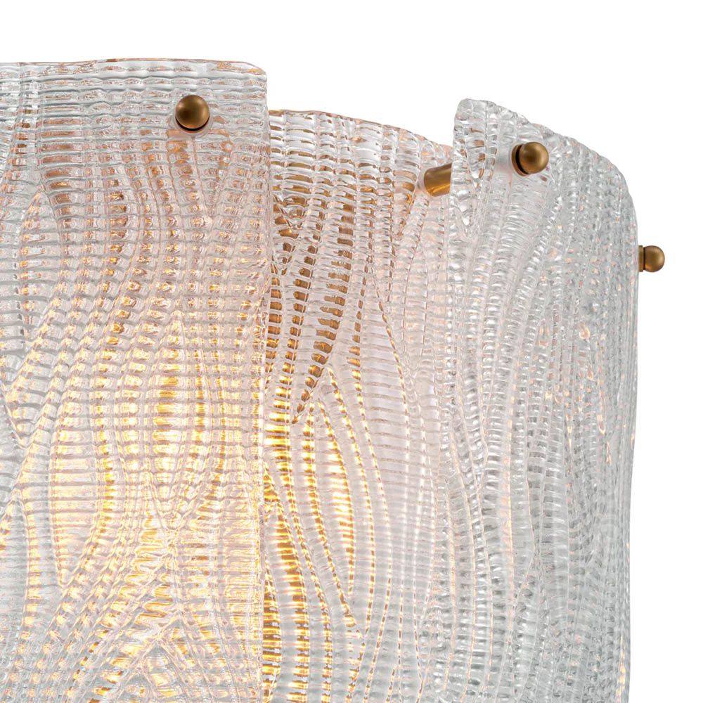 handcrafted textured glass wall lamp