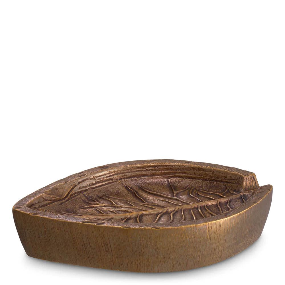 Luxury vintage brass bowl with leaf detail