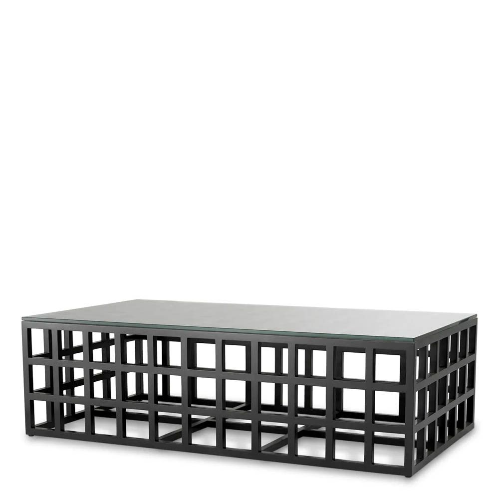 Geometric design black coffee table