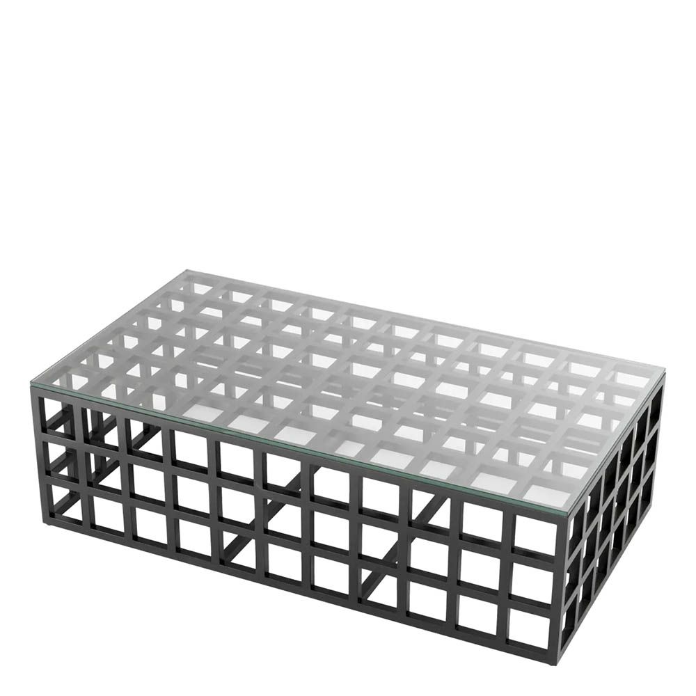 Geometric design black coffee table