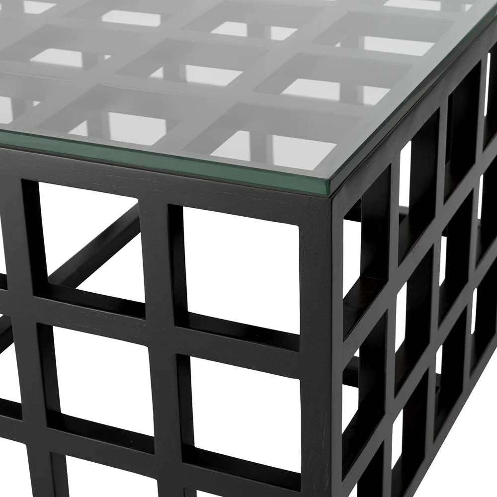 Geometric design black coffee table
