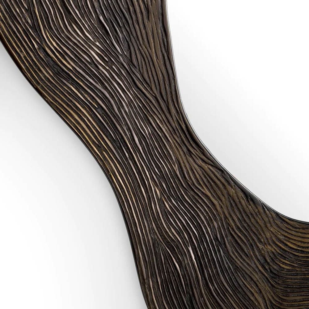 Mirror with bronze frame in rounded abstract design