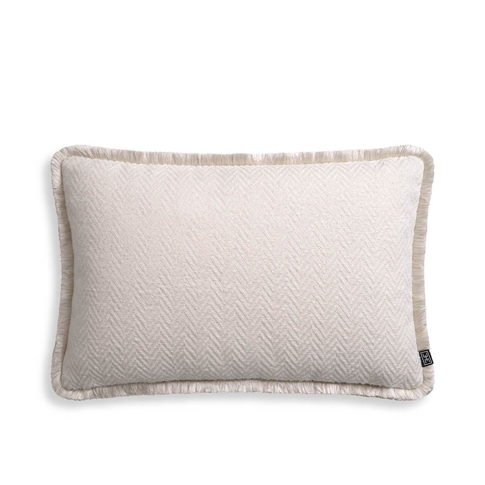 Sumptuous rectangular cushions in Cream, Amber and Red with fringe detail