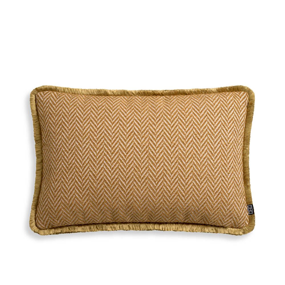 Sumptuous rectangular cushions in Cream, Amber and Red with fringe detail