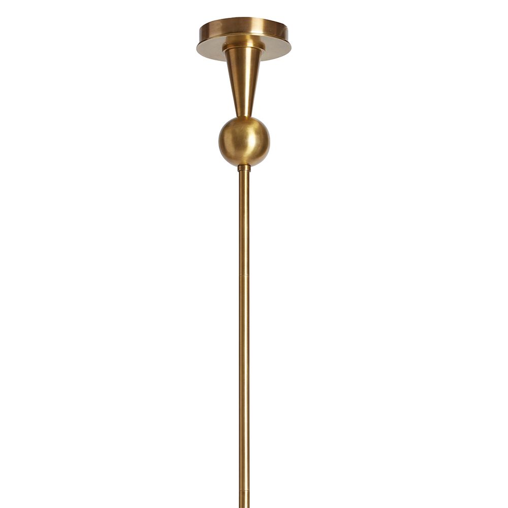 A stunning art deco chandelier with polished brass and black lacquer