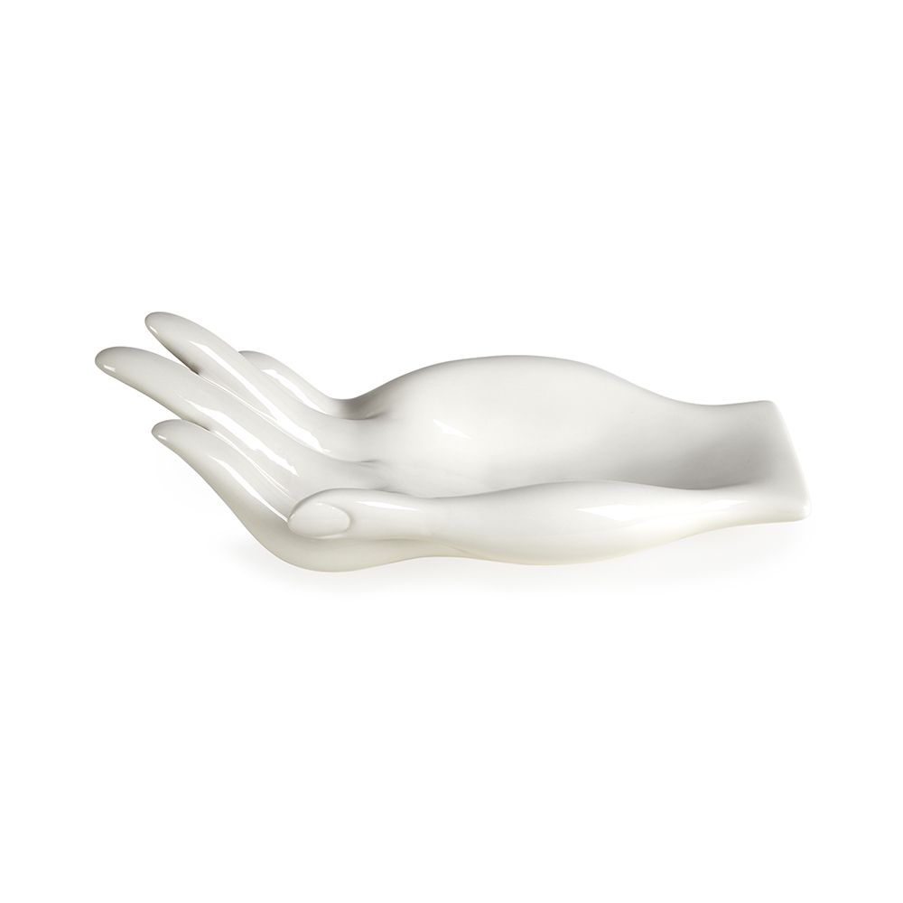 hand-shaped porcelain fruit bowl