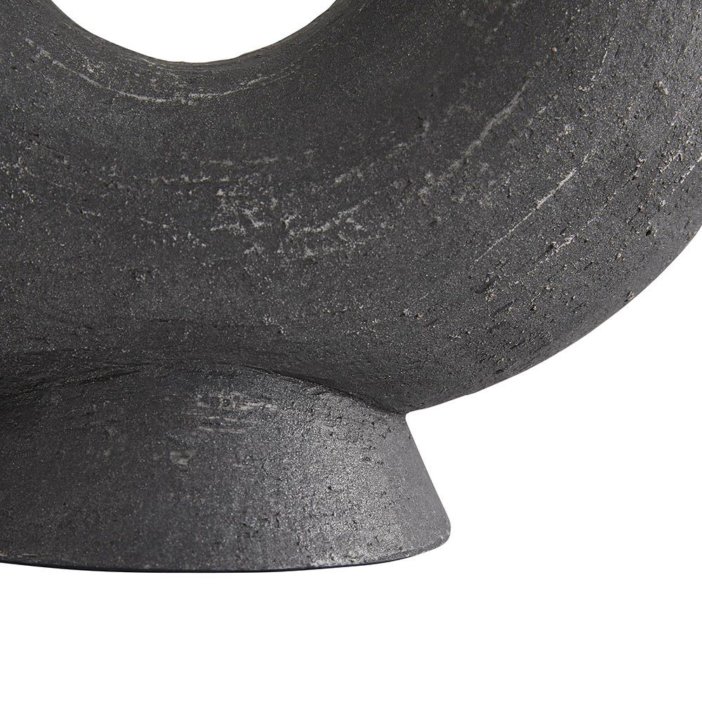 Crescent structure with textured matte charcoal finish