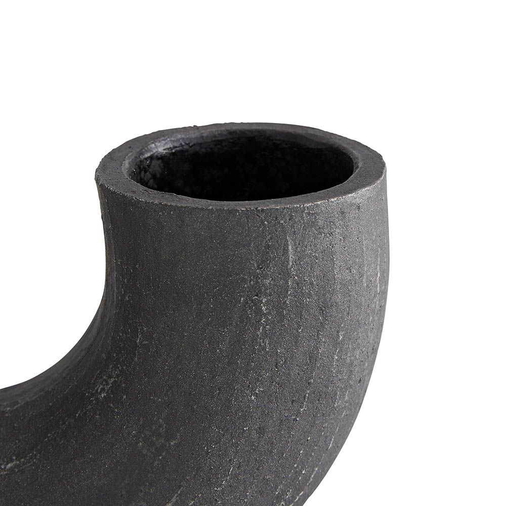Crescent structure with textured matte charcoal finish