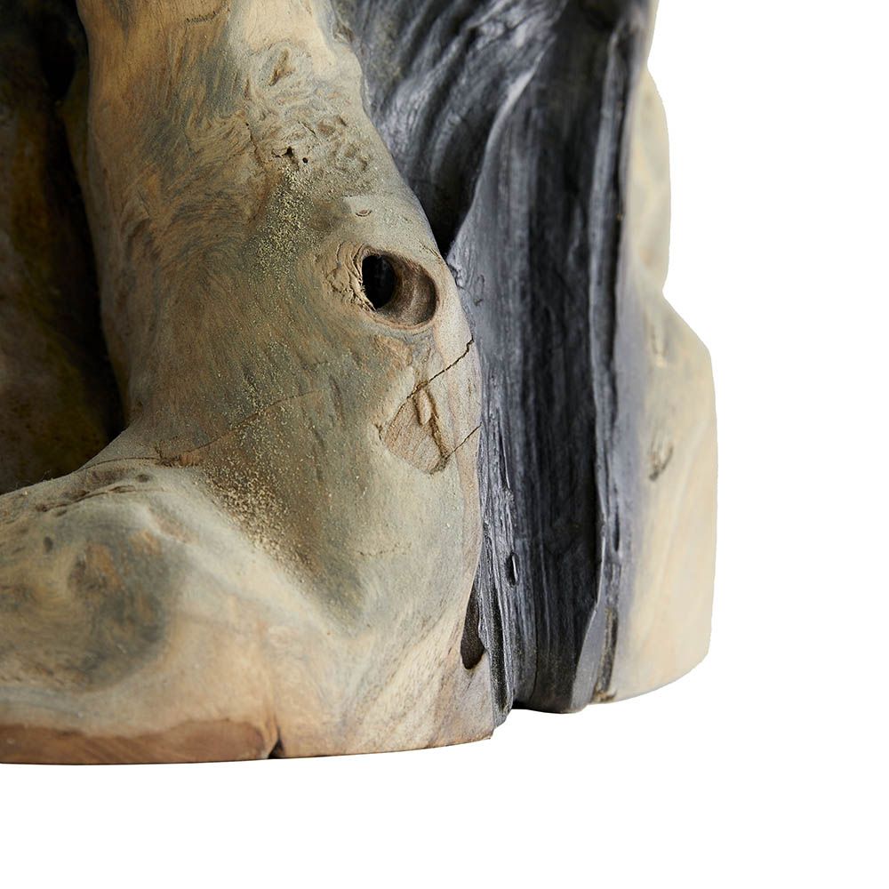 Majestic wooden side table with various natural textures
