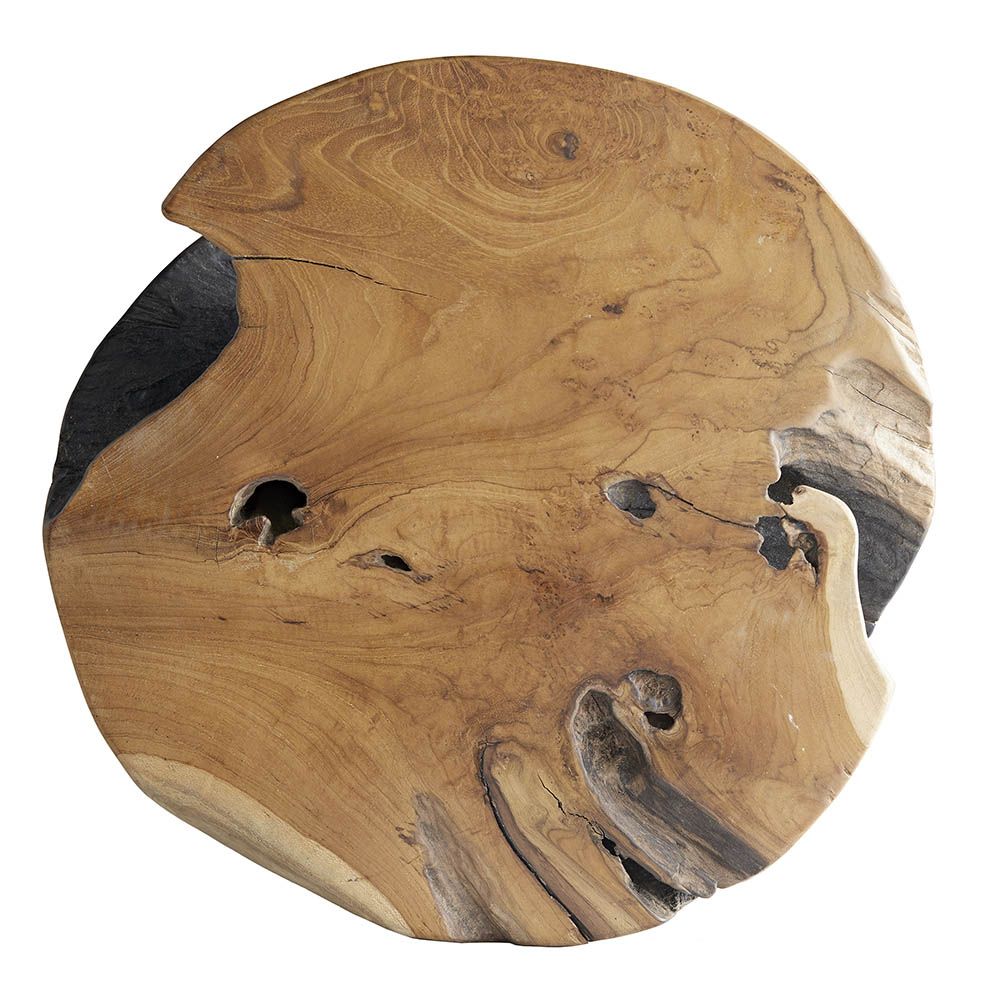 Majestic wooden side table with various natural textures