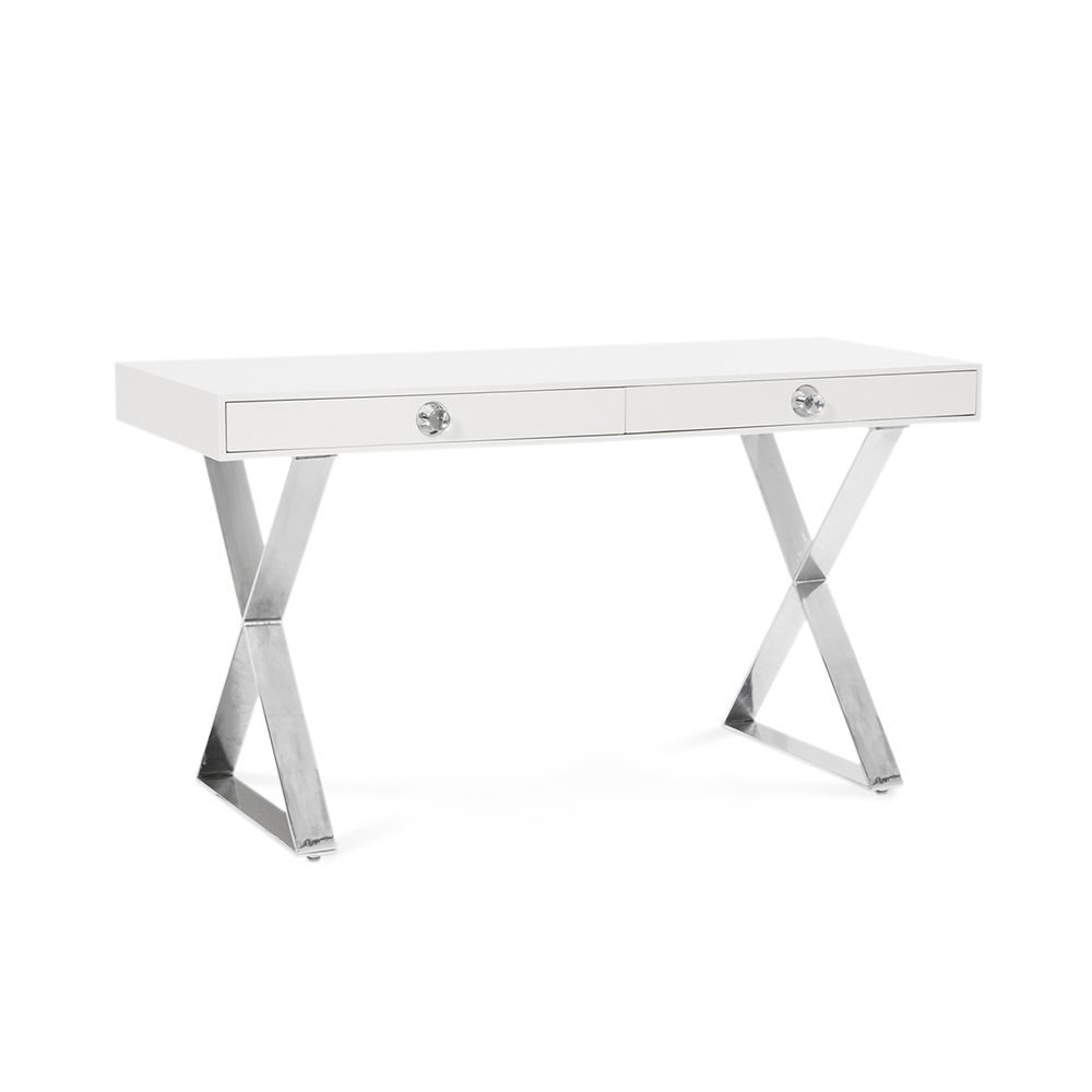 White shop lucite desk
