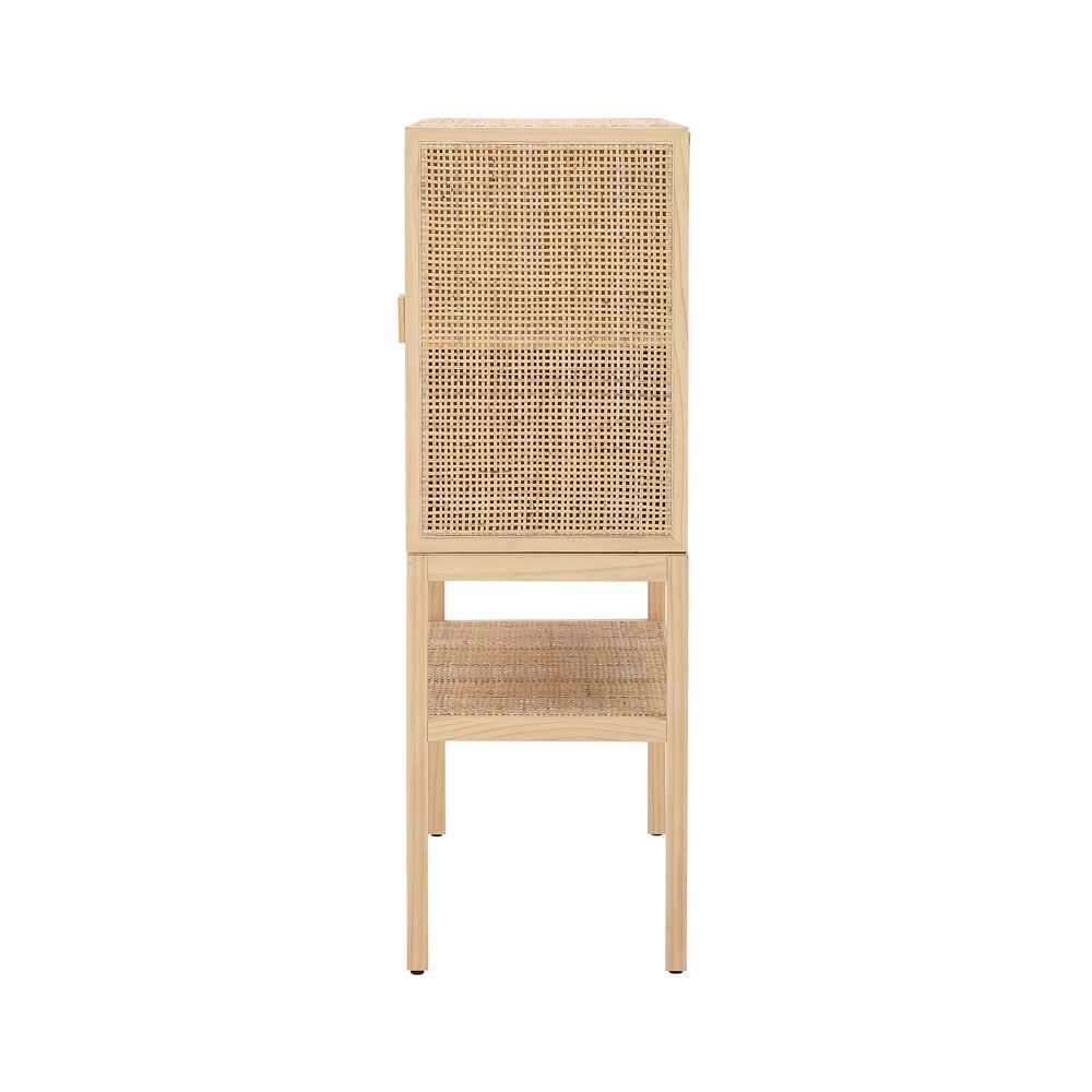 A stunning Scandinavian rattan and pinewood cabinet