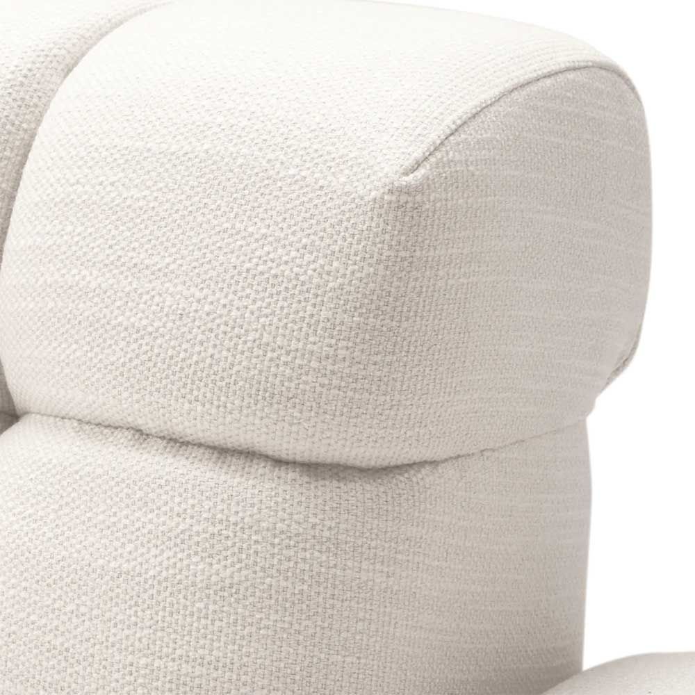 Quilted stitched chase style lounge sofa in avalon white