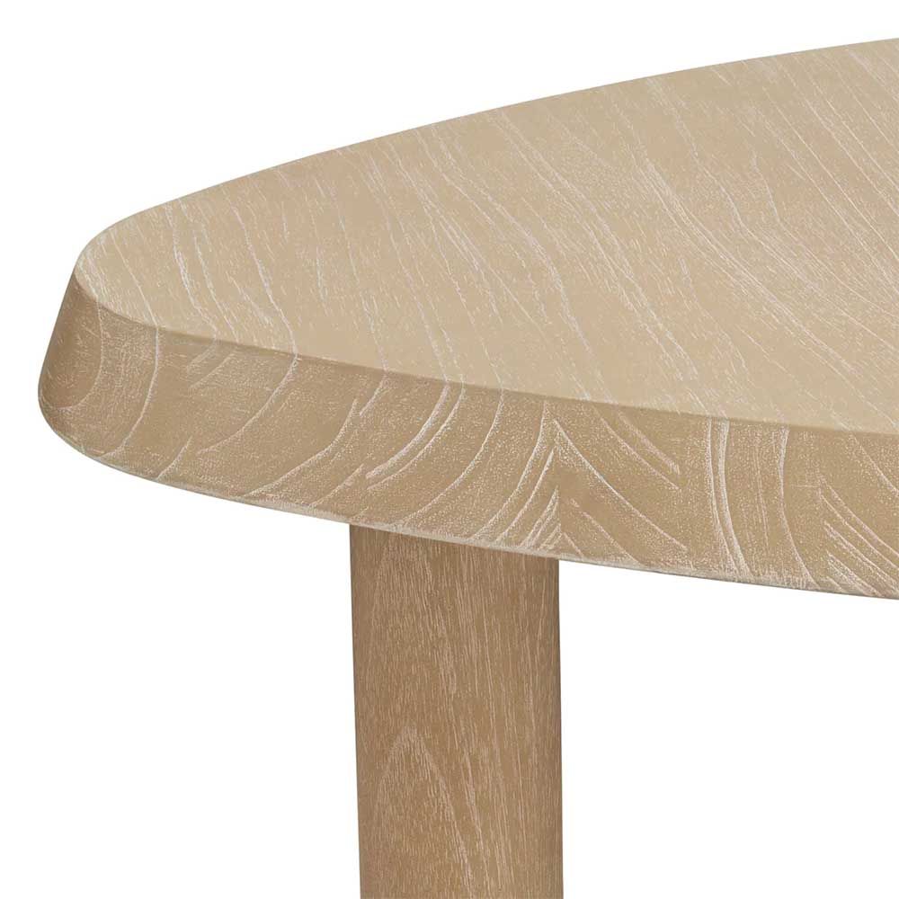 Natural finished coffee table with pebble-shaped surface