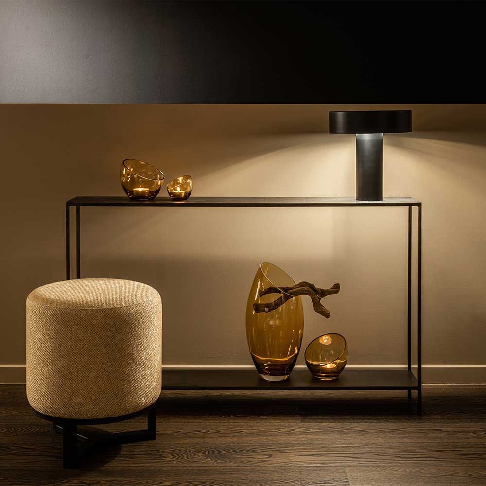 Glass vase in gorgeous amber finish
