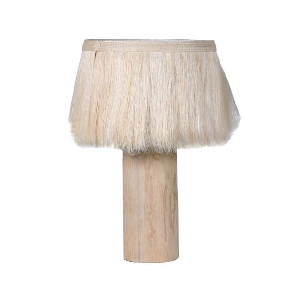tropical table lamp with fibrous shade