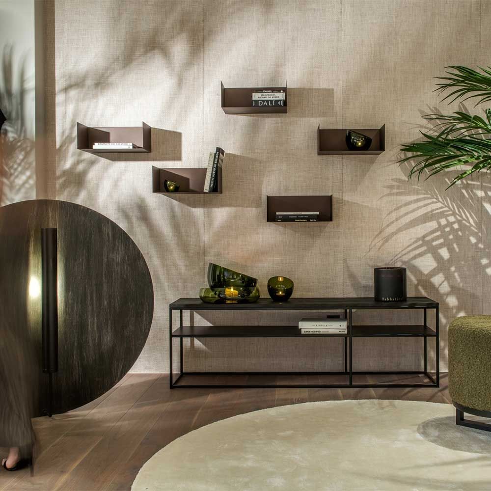Matte brown shelving unit